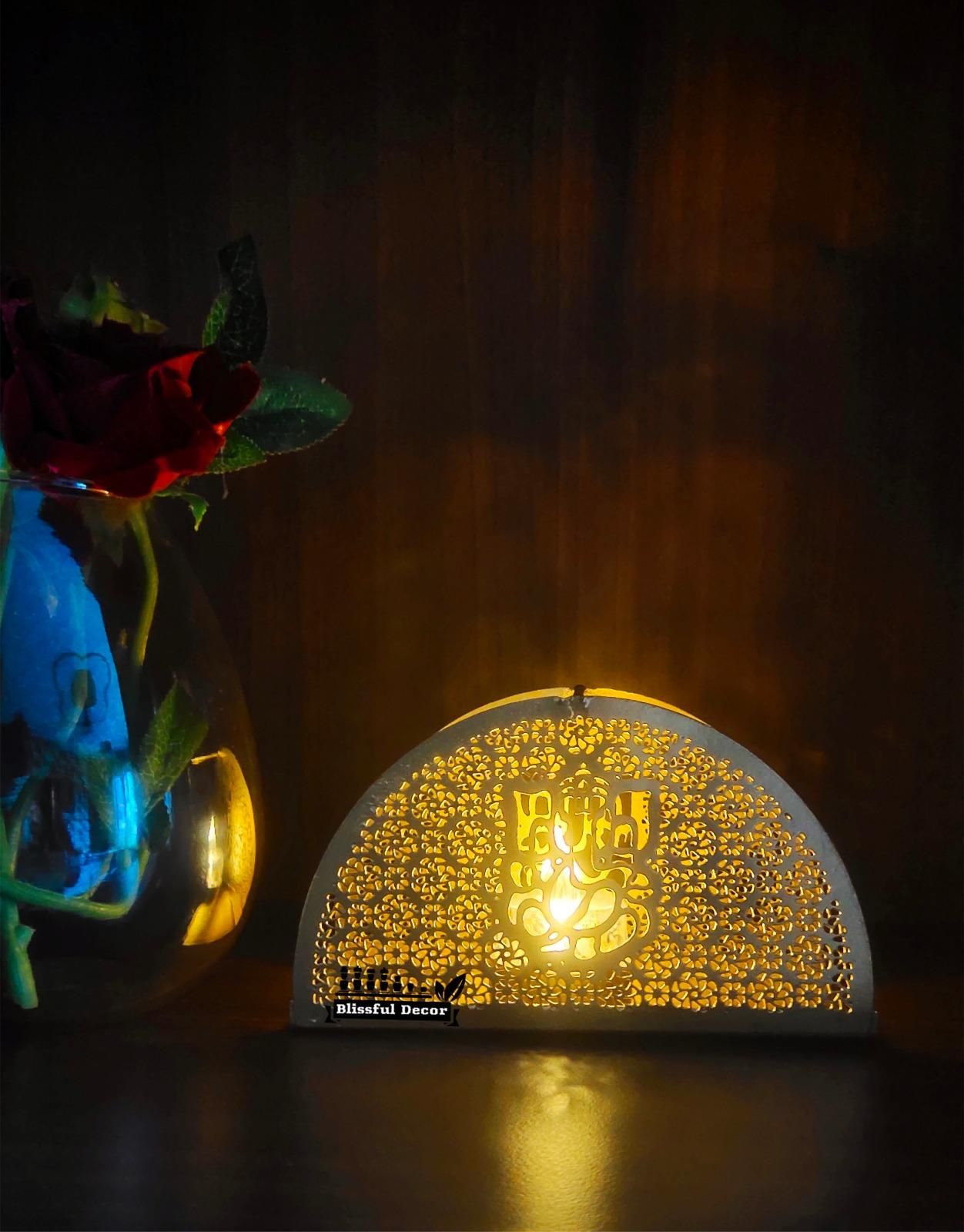 Tea Light Ganesh half Round